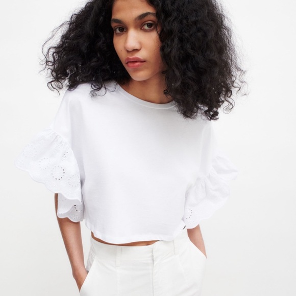 Zara Ruffled Crop Top - Picture 2 of 7